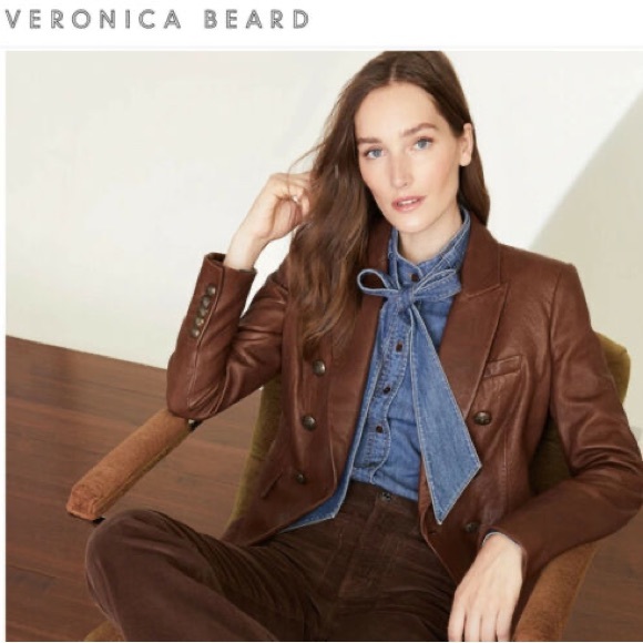 Veronica Beard Miller Dickey Leather Blazer Jacket - Picture 6 of 8